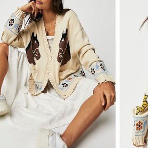 Profound Cream and Brown Horse Cardigan